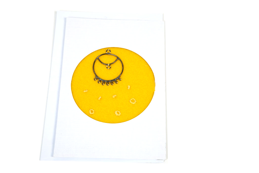 Yellow Circle Felt Greeting Card Hand Made Gifts Ballarat