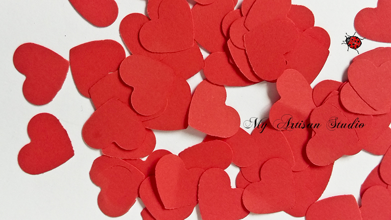 Red heart confetti baby shower wedding decorations